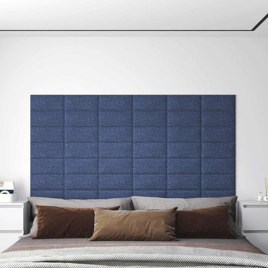 Wandhoofdbord 12 pcs Blauw 30 x 15 cm Stof is nu te koop bij PeponiXL, paradijselijk wonen!