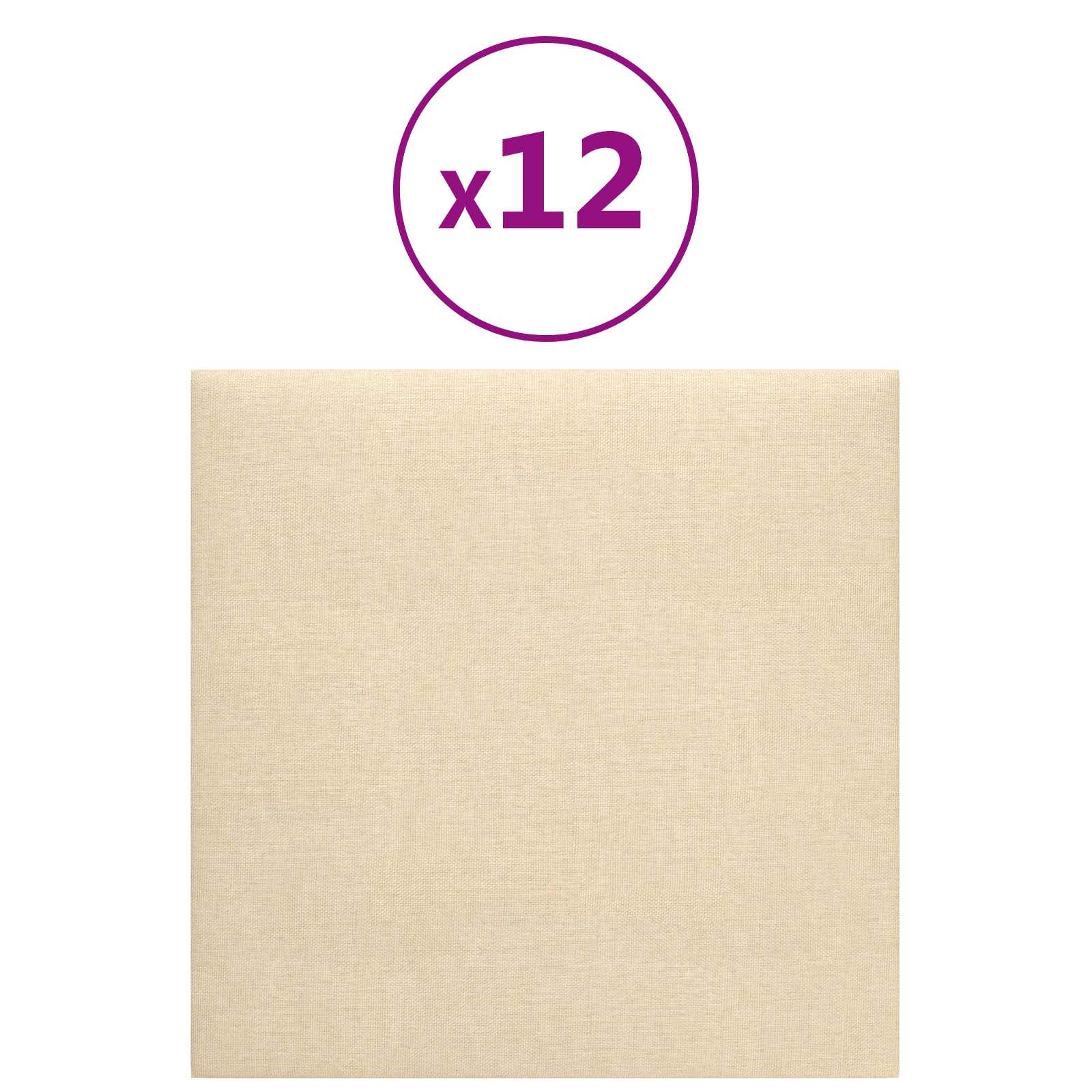 Wandhoofdbord 12 pcs Crème 30 x 30 cm Stof is nu te koop bij PeponiXL, paradijselijk wonen!