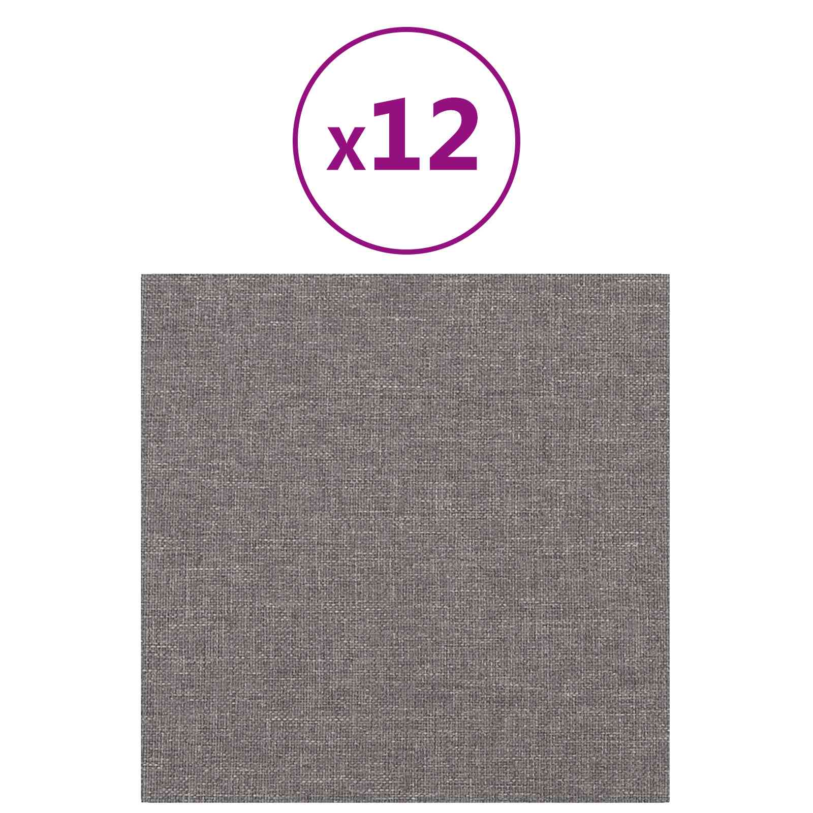 Wandhoofdbord 12 pcs Lichtgrijs 30 x 30 cm Stof is nu te koop bij PeponiXL, paradijselijk wonen!