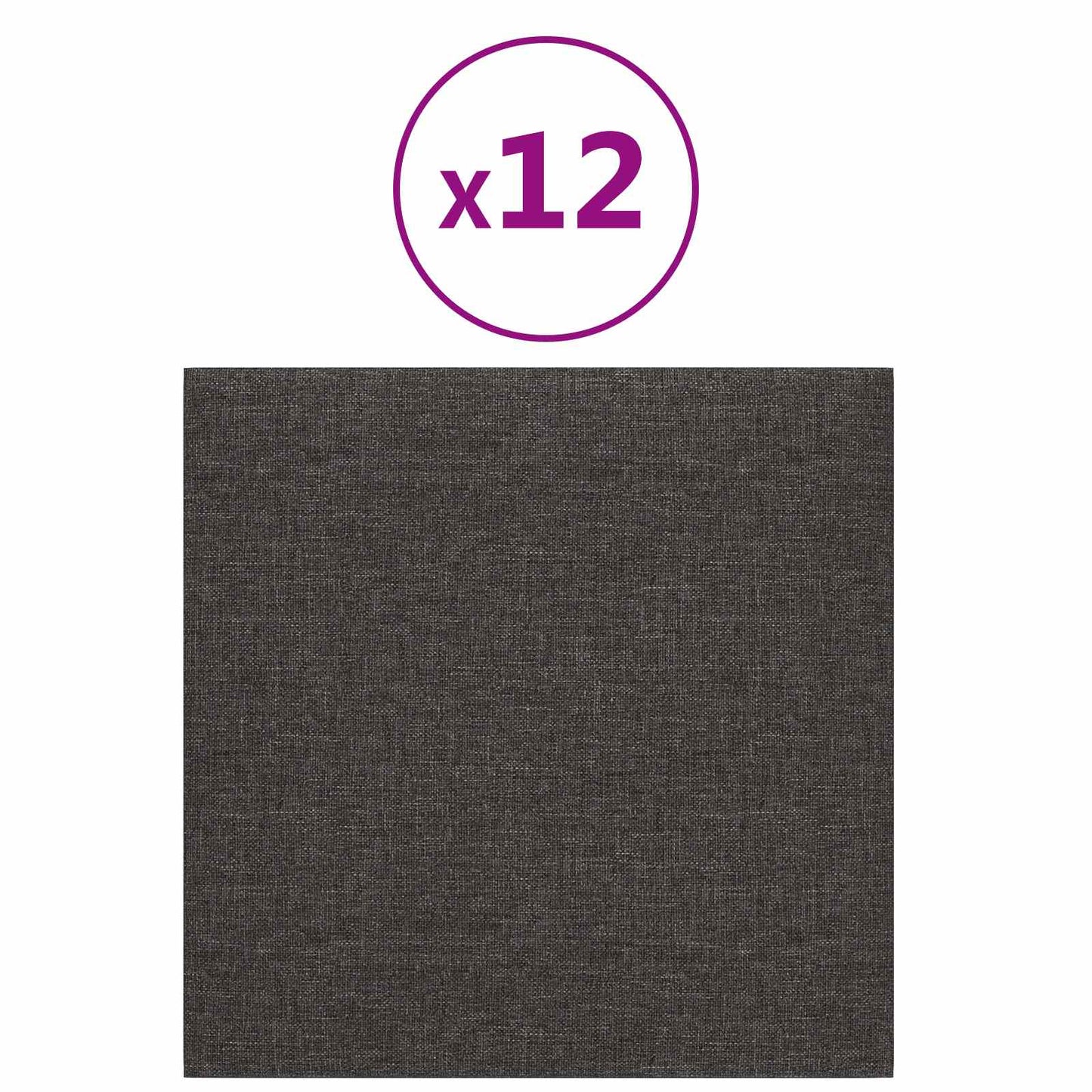Wandhoofdbord 12 pcs Donkergrijs 30 x 30 cm Stof is nu te koop bij PeponiXL, paradijselijk wonen!