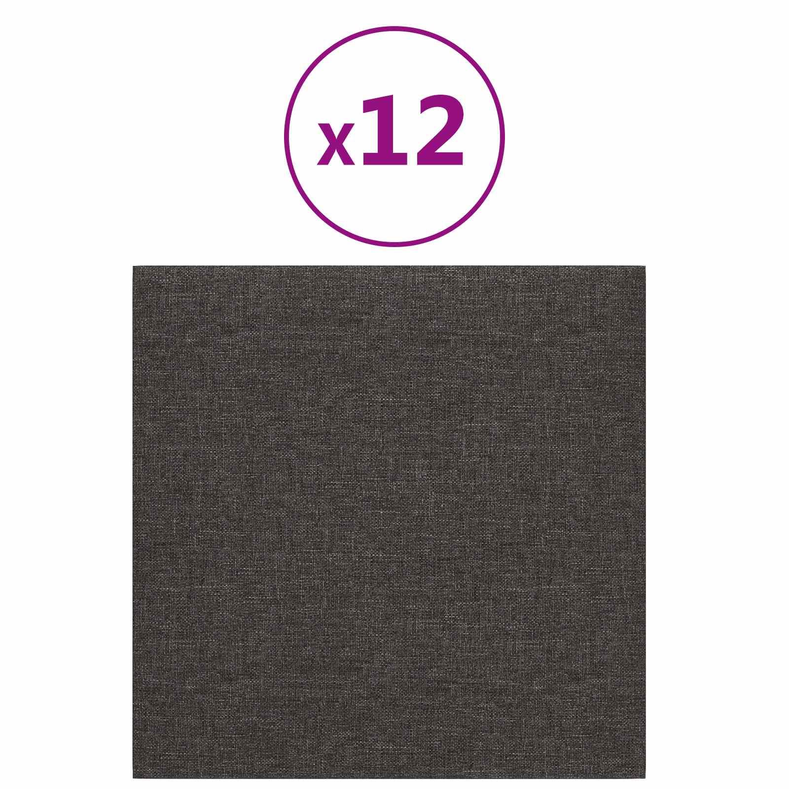 Wandhoofdbord 12 pcs Donkergrijs 30 x 30 cm Stof is nu te koop bij PeponiXL, paradijselijk wonen!