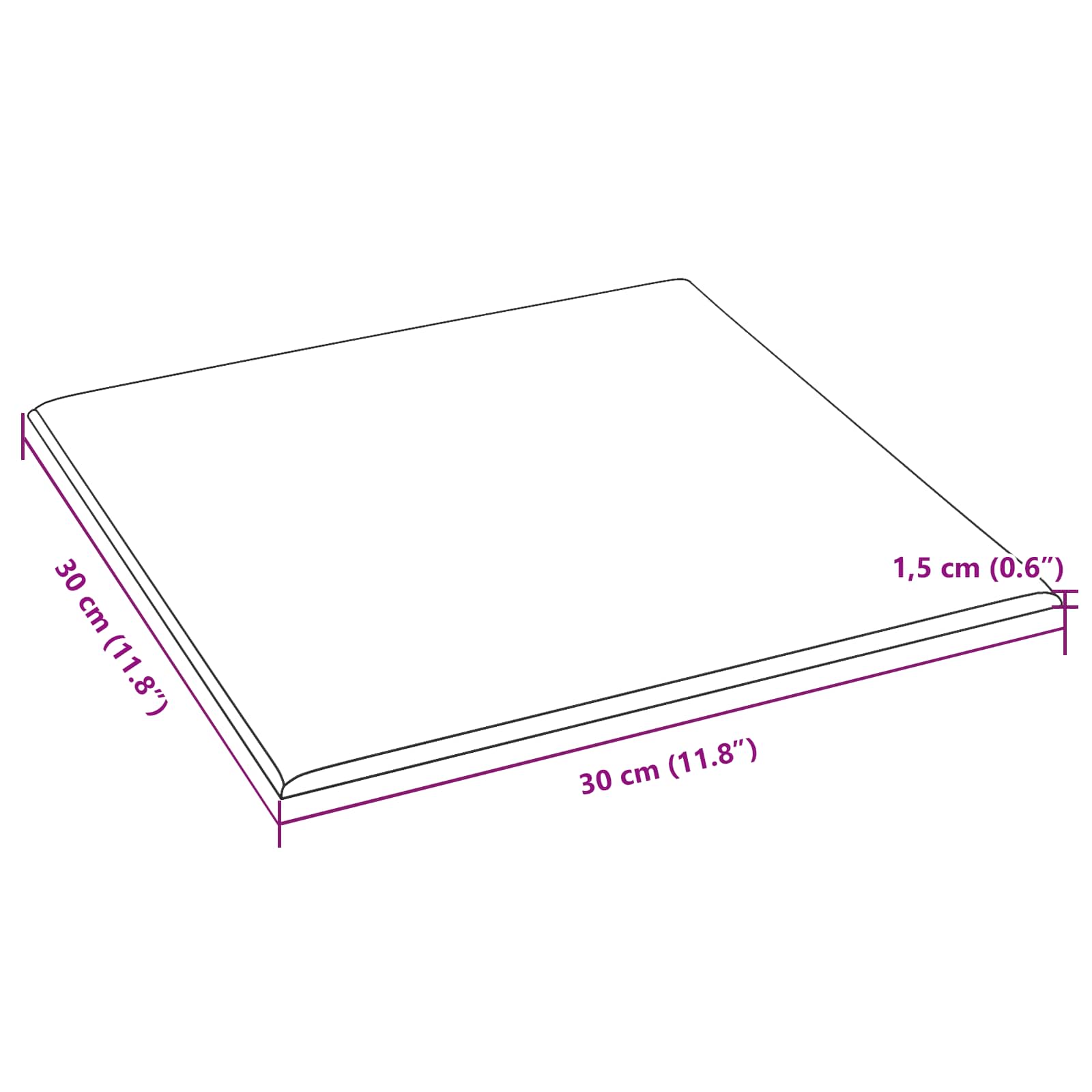 Wandhoofdbord 12 pcs Zwart 30 x 30 cm Stof is nu te koop bij PeponiXL, paradijselijk wonen!