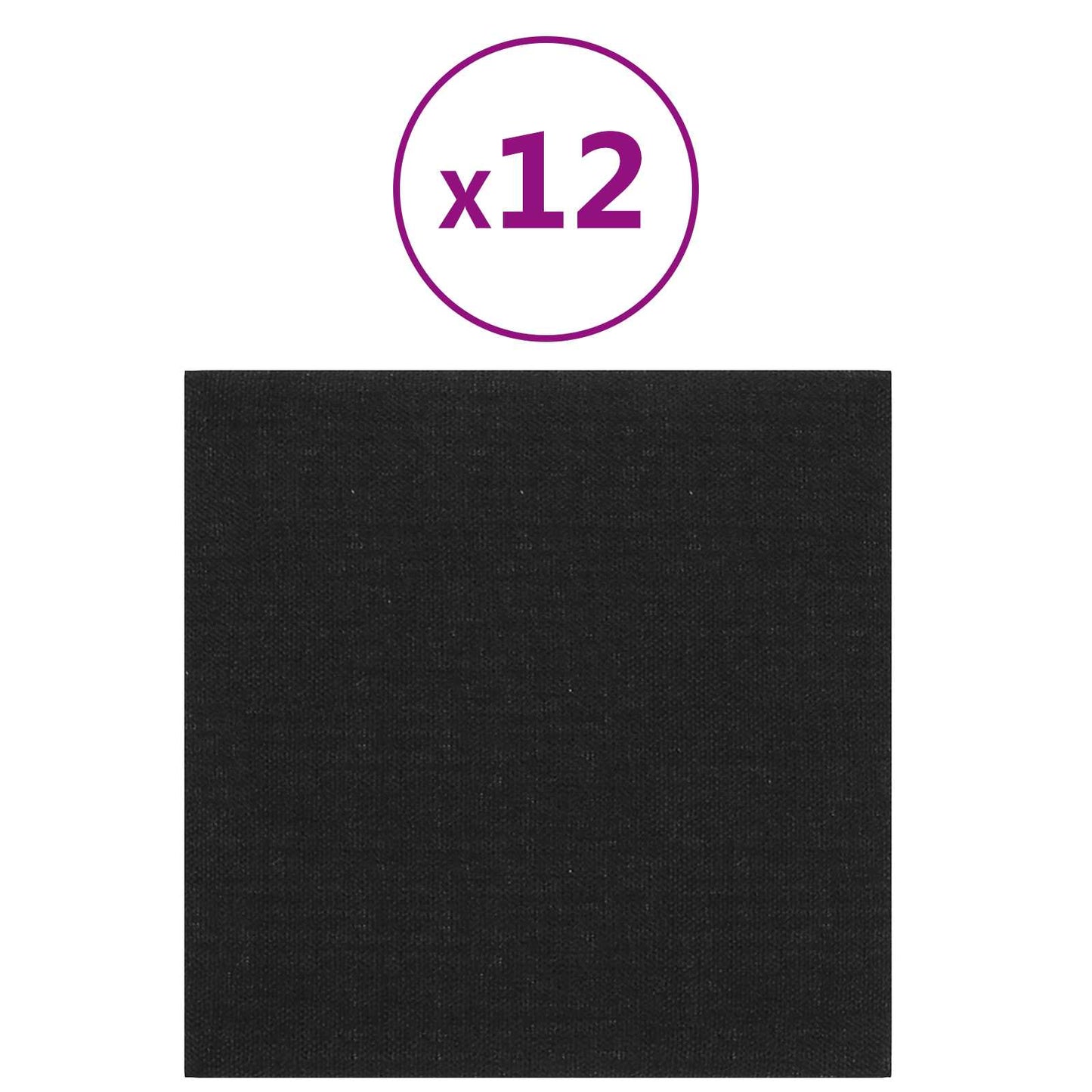 Wandhoofdbord 12 pcs Zwart 30 x 30 cm Stof is nu te koop bij PeponiXL, paradijselijk wonen!