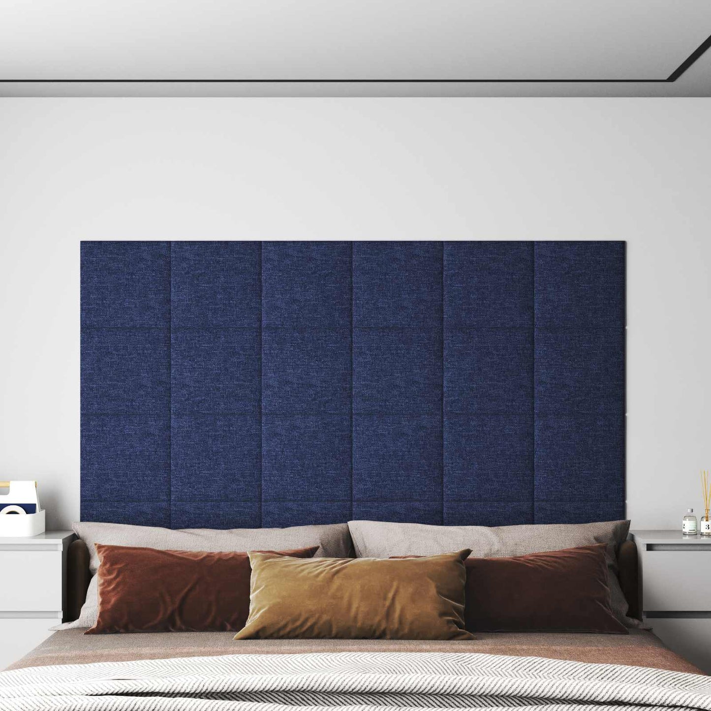 Wandhoofdbord 12 pcs Blauw 30 x 30 cm Stof is nu te koop bij PeponiXL, paradijselijk wonen!