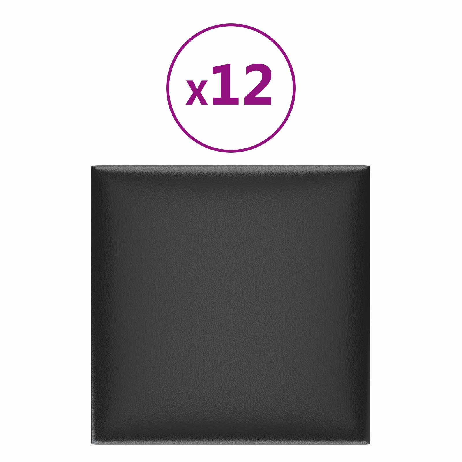 Wandhoofdbord 12 pcs Zwart 30 x 30 cm Stof is nu te koop bij PeponiXL, paradijselijk wonen!