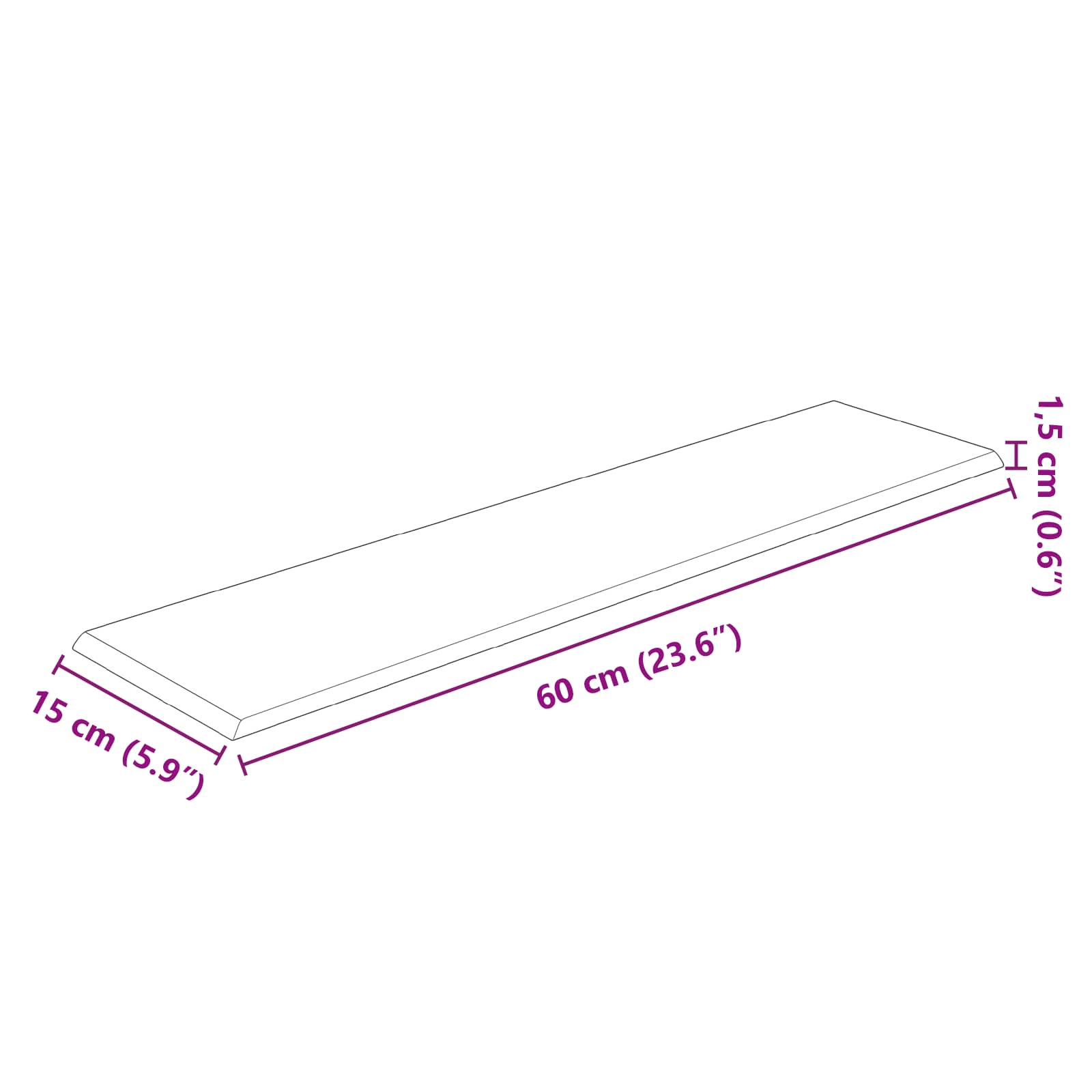 Wandhoofdbord 12 pcs Crème 60 x 15 cm Stof is nu te koop bij PeponiXL, paradijselijk wonen!