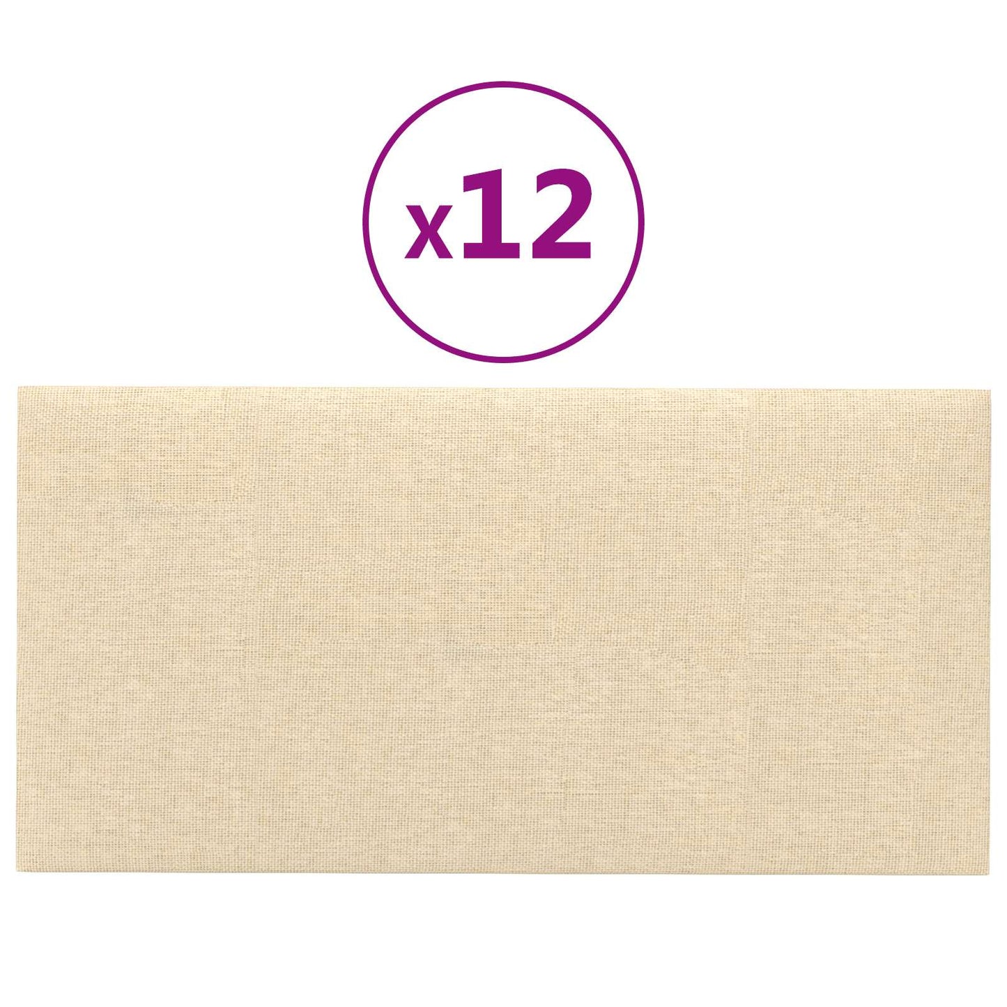 Wandhoofdbord 12 pcs Crème 60 x 30 cm Stof is nu te koop bij PeponiXL, paradijselijk wonen!
