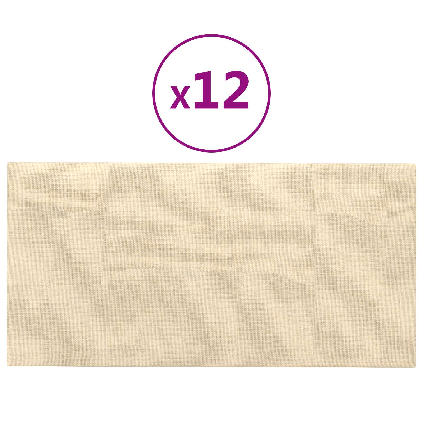 Wandhoofdbord 12 pcs Crème 60 x 30 cm Stof is nu te koop bij PeponiXL, paradijselijk wonen!