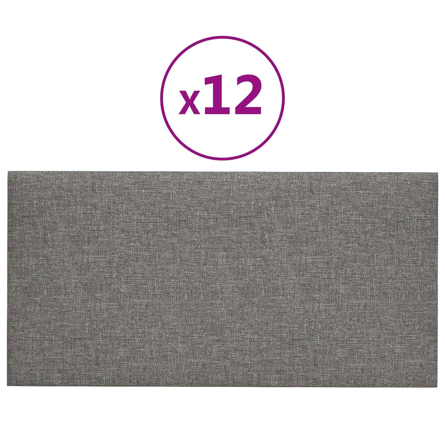 Wandhoofdbord 12 pcs Lichtgrijs 60 x 30 cm Stof is nu te koop bij PeponiXL, paradijselijk wonen!