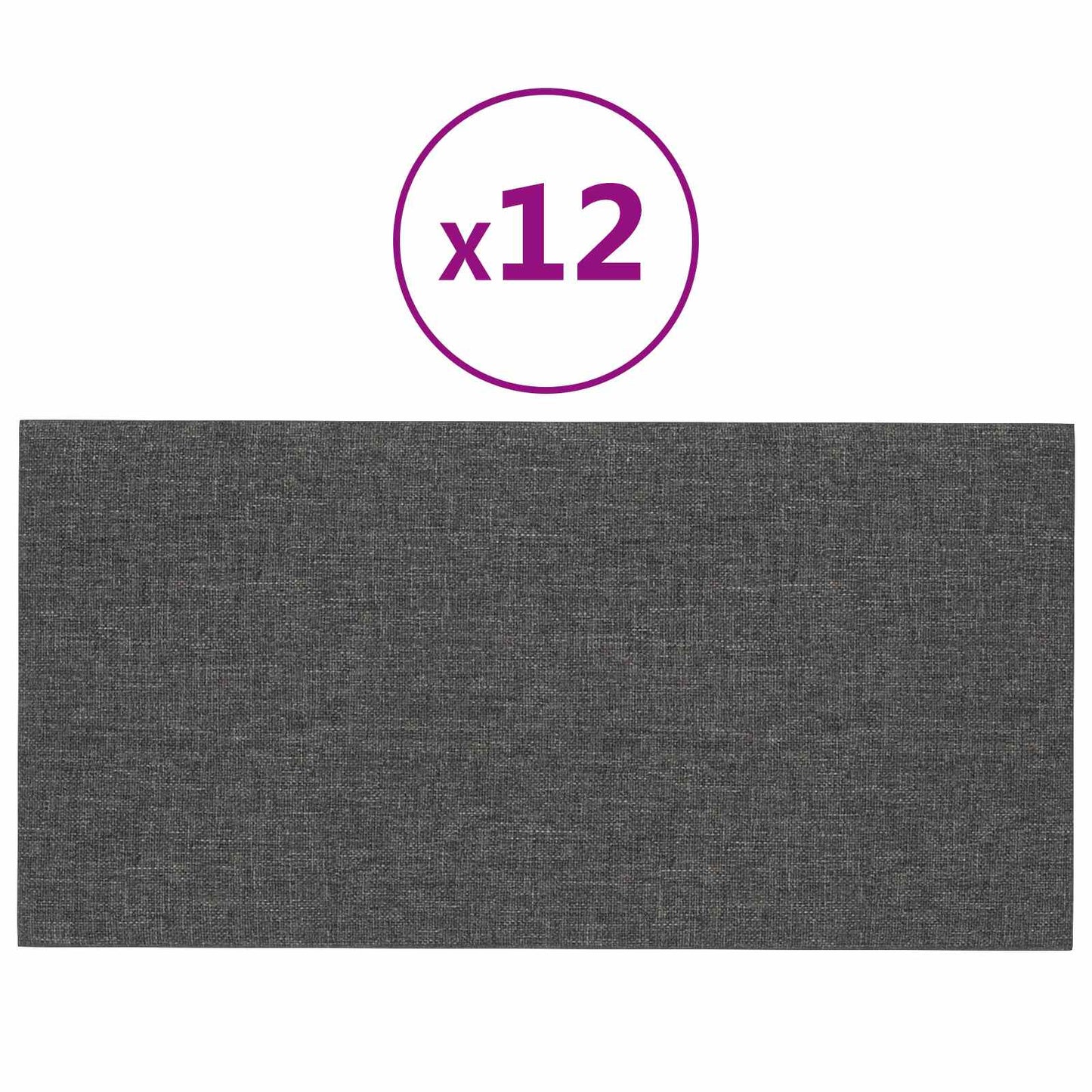 Wandhoofdbord 12 pcs Donkergrijs 60 x 30 cm Stof is nu te koop bij PeponiXL, paradijselijk wonen!