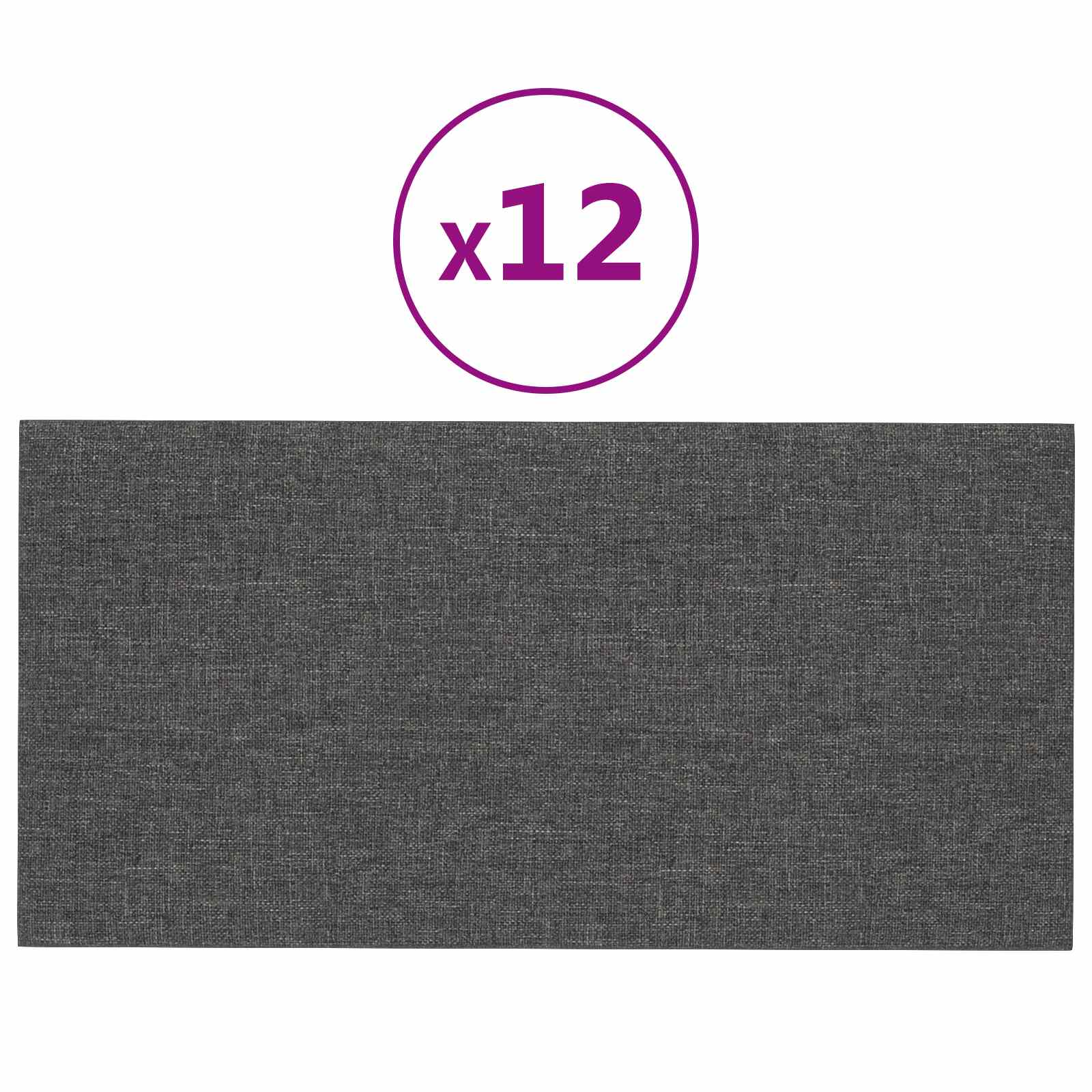 Wandhoofdbord 12 pcs Donkergrijs 60 x 30 cm Stof is nu te koop bij PeponiXL, paradijselijk wonen!