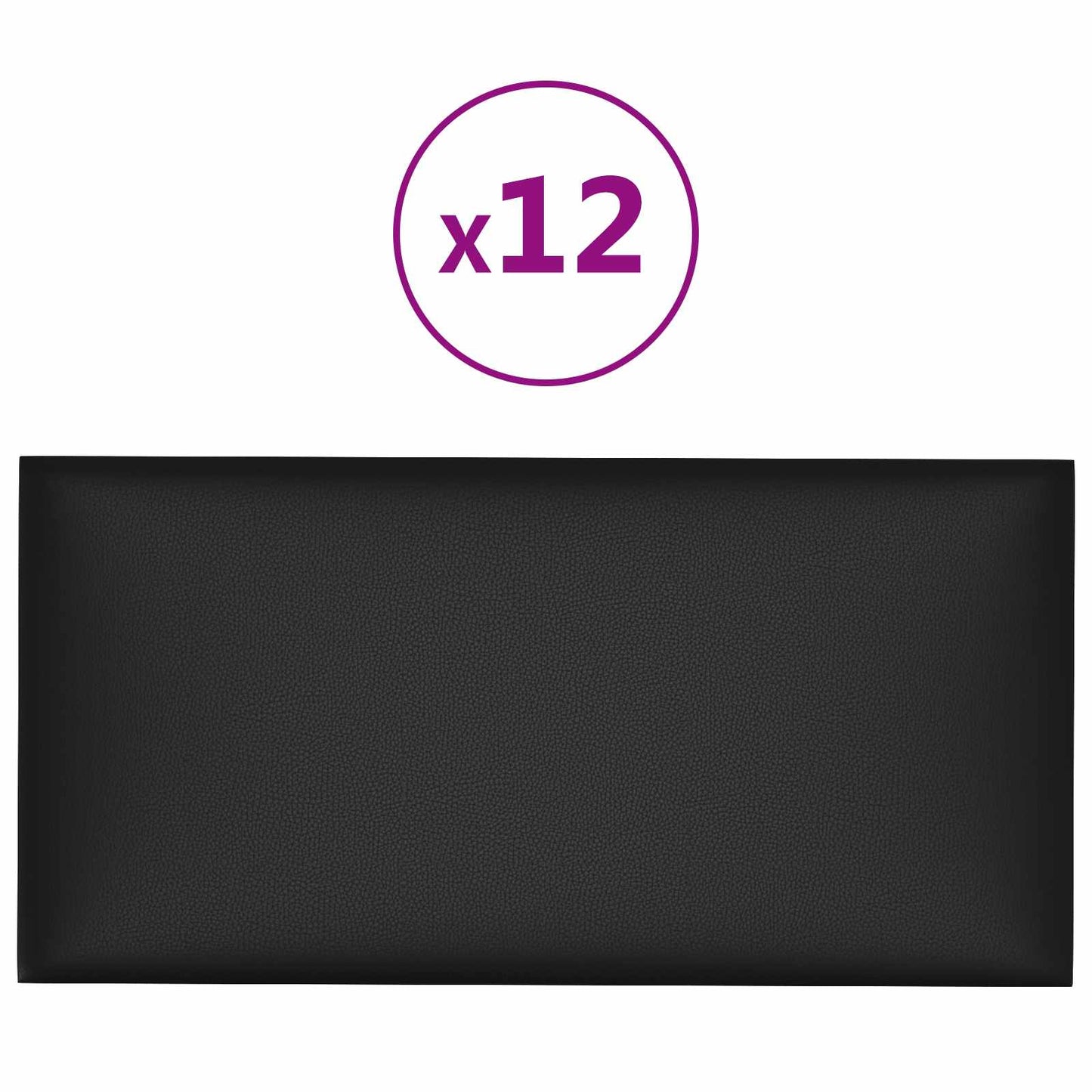 Wandhoofdbord 12 pcs Zwart 60 x 30 cm Stof is nu te koop bij PeponiXL, paradijselijk wonen!