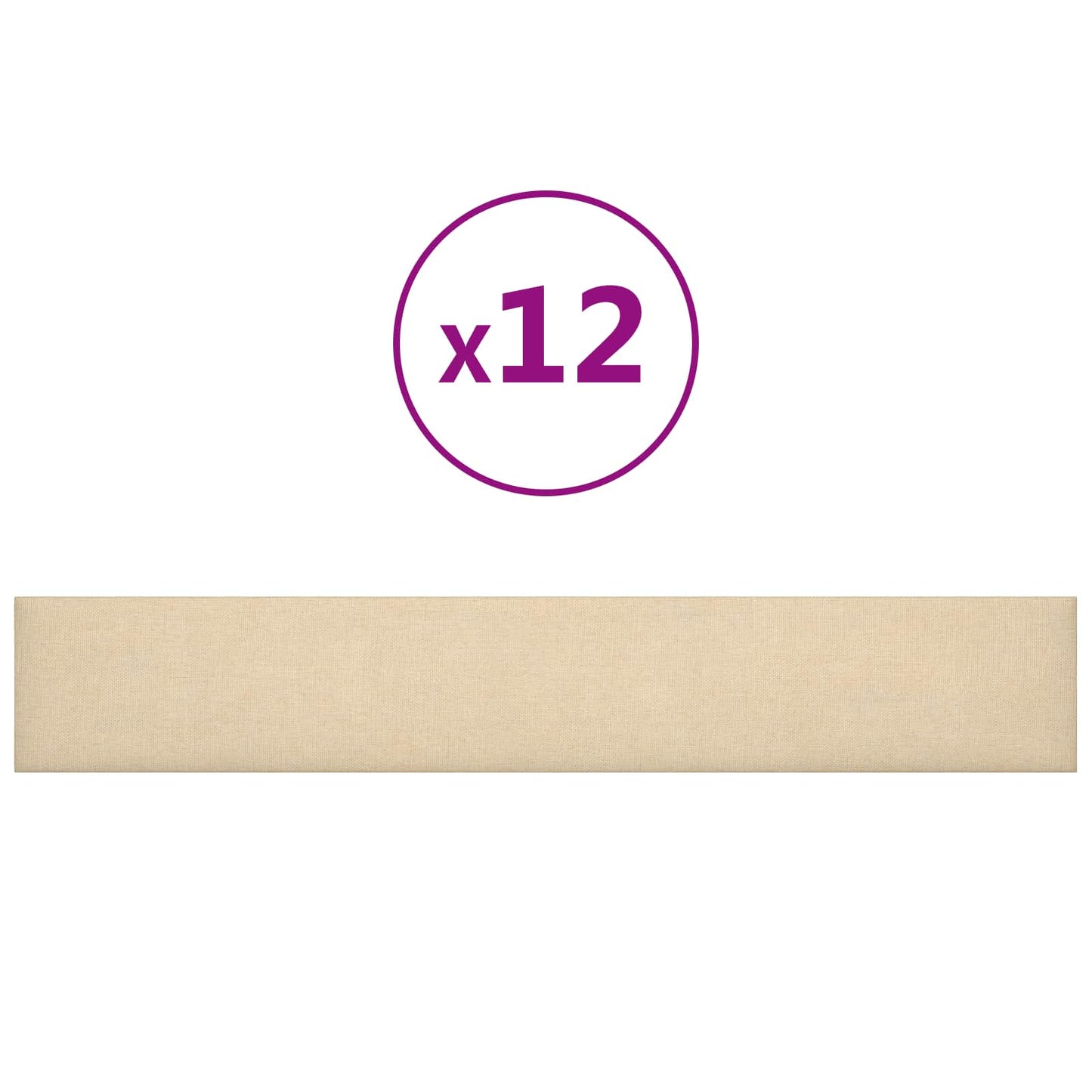 Wandhoofdbord 12 pcs Crème 90 x 15 cm Stof is nu te koop bij PeponiXL, paradijselijk wonen!