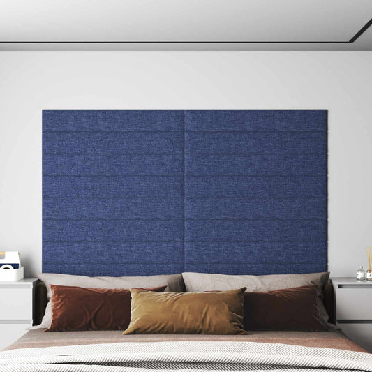 Wandhoofdbord 12 pcs Blauw 90 x 15 cm Stof is nu te koop bij PeponiXL, paradijselijk wonen!