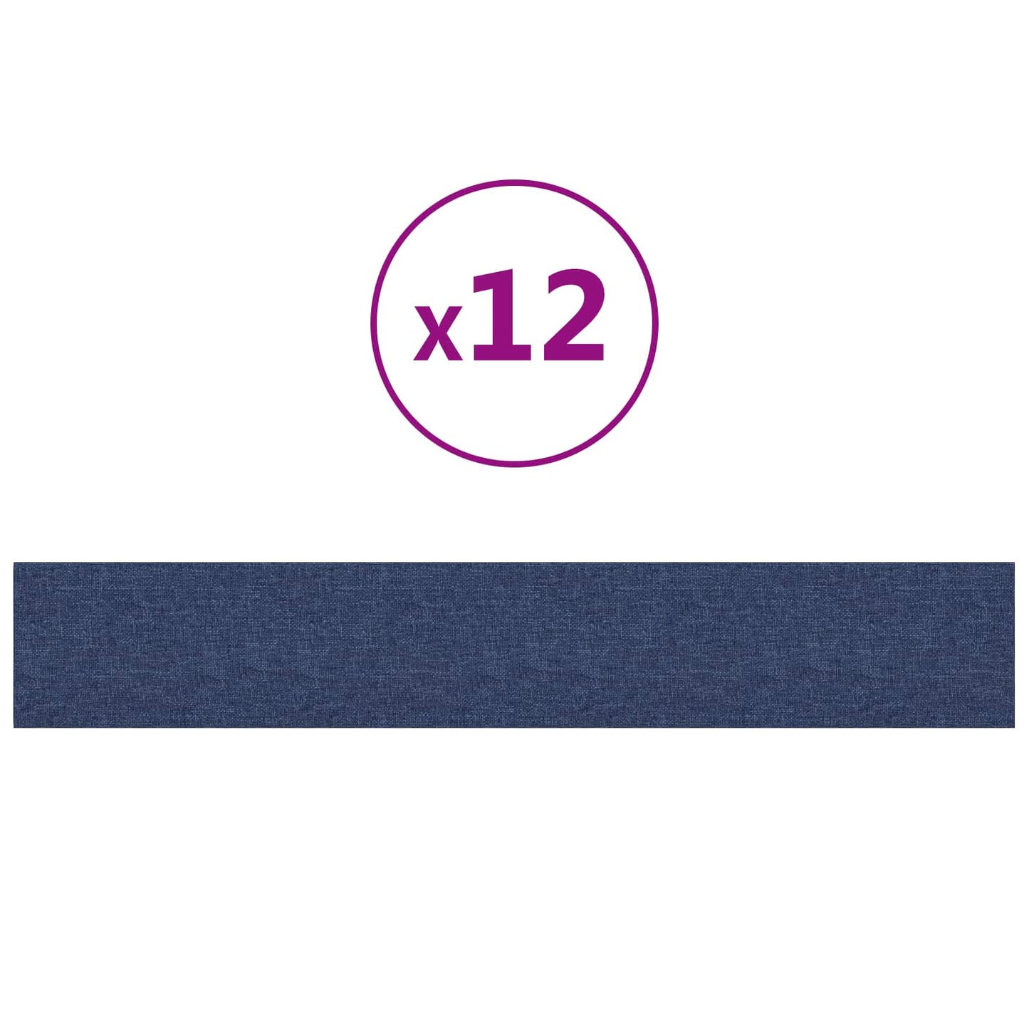 Wandhoofdbord 12 pcs Blauw 90 x 15 cm Stof is nu te koop bij PeponiXL, paradijselijk wonen!
