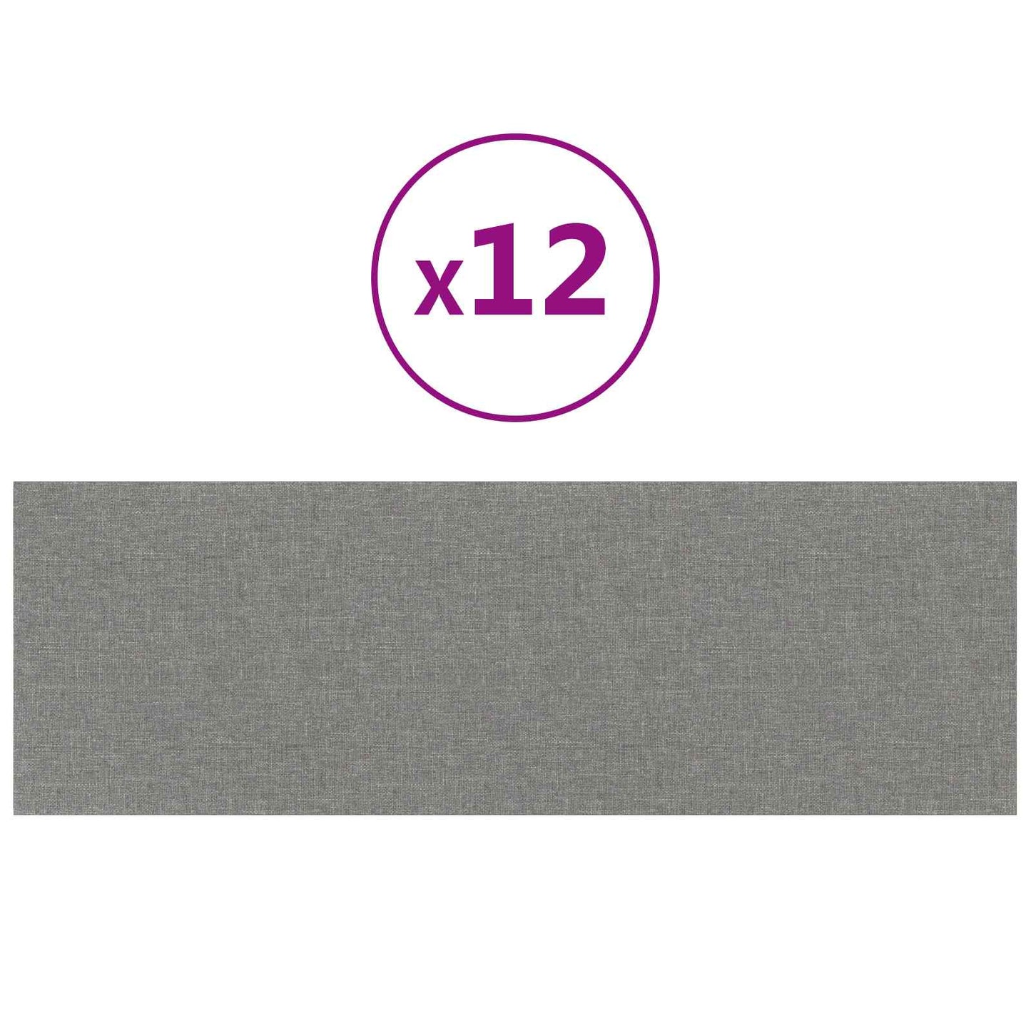 Wandhoofdbord 12 pcs Lichtgrijs 90 x 30 cm Stof is nu te koop bij PeponiXL, paradijselijk wonen!