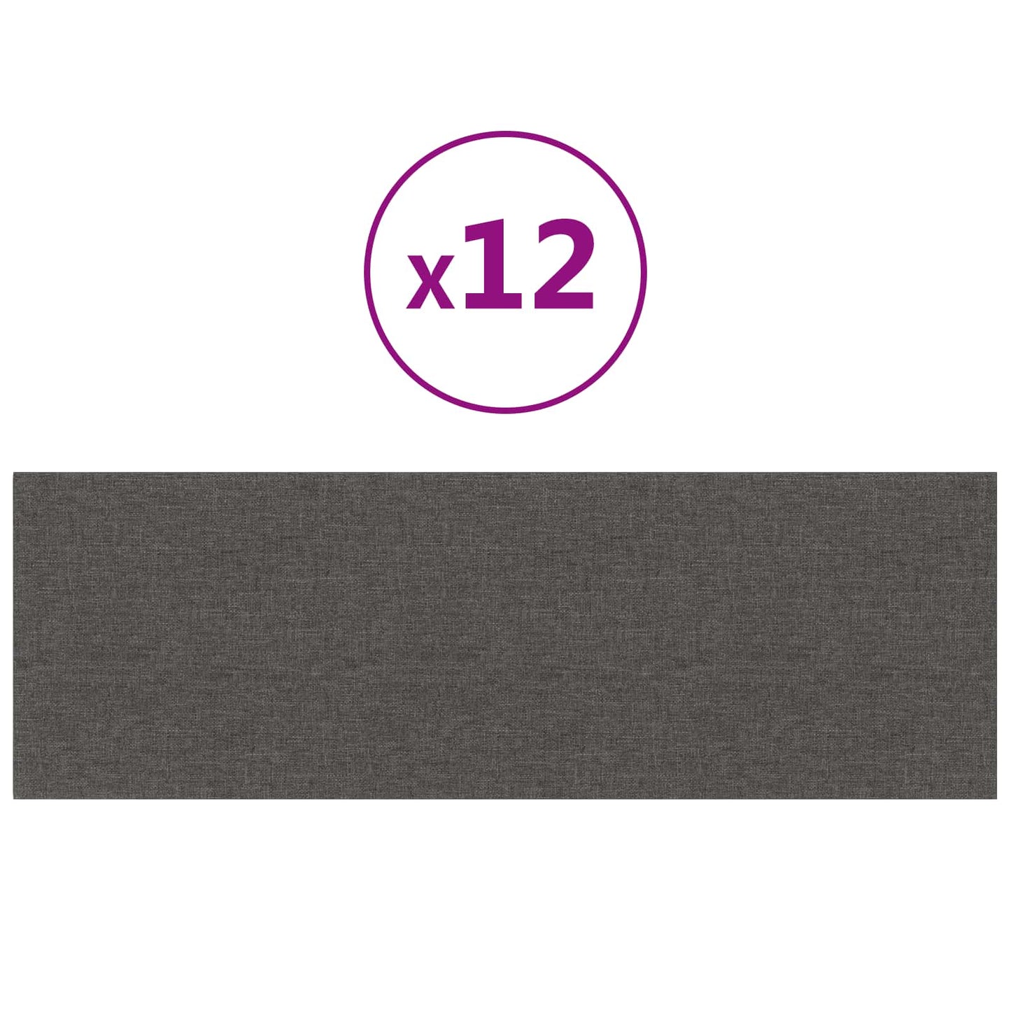 Wandhoofdbord 12 pcs Donkergrijs 90 x 30 cm Stof is nu te koop bij PeponiXL, paradijselijk wonen!