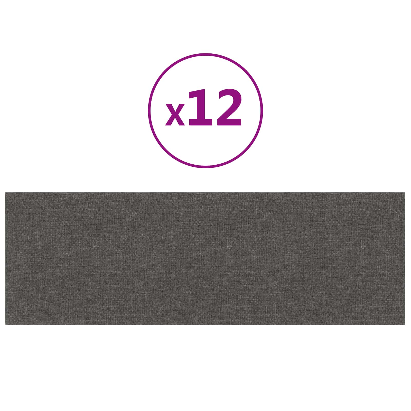 Wandhoofdbord 12 pcs Donkergrijs 90 x 30 cm Stof is nu te koop bij PeponiXL, paradijselijk wonen!