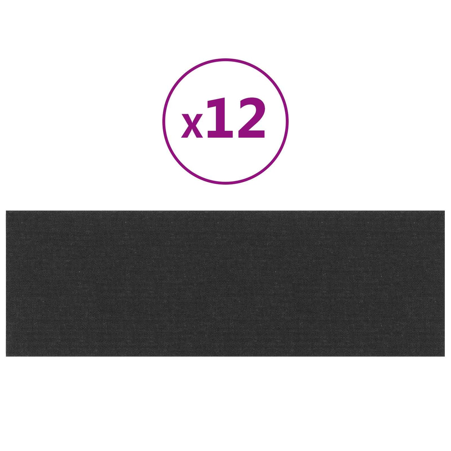 Wandhoofdbord 12 pcs Zwart 90 x 30 cm Stof is nu te koop bij PeponiXL, paradijselijk wonen!