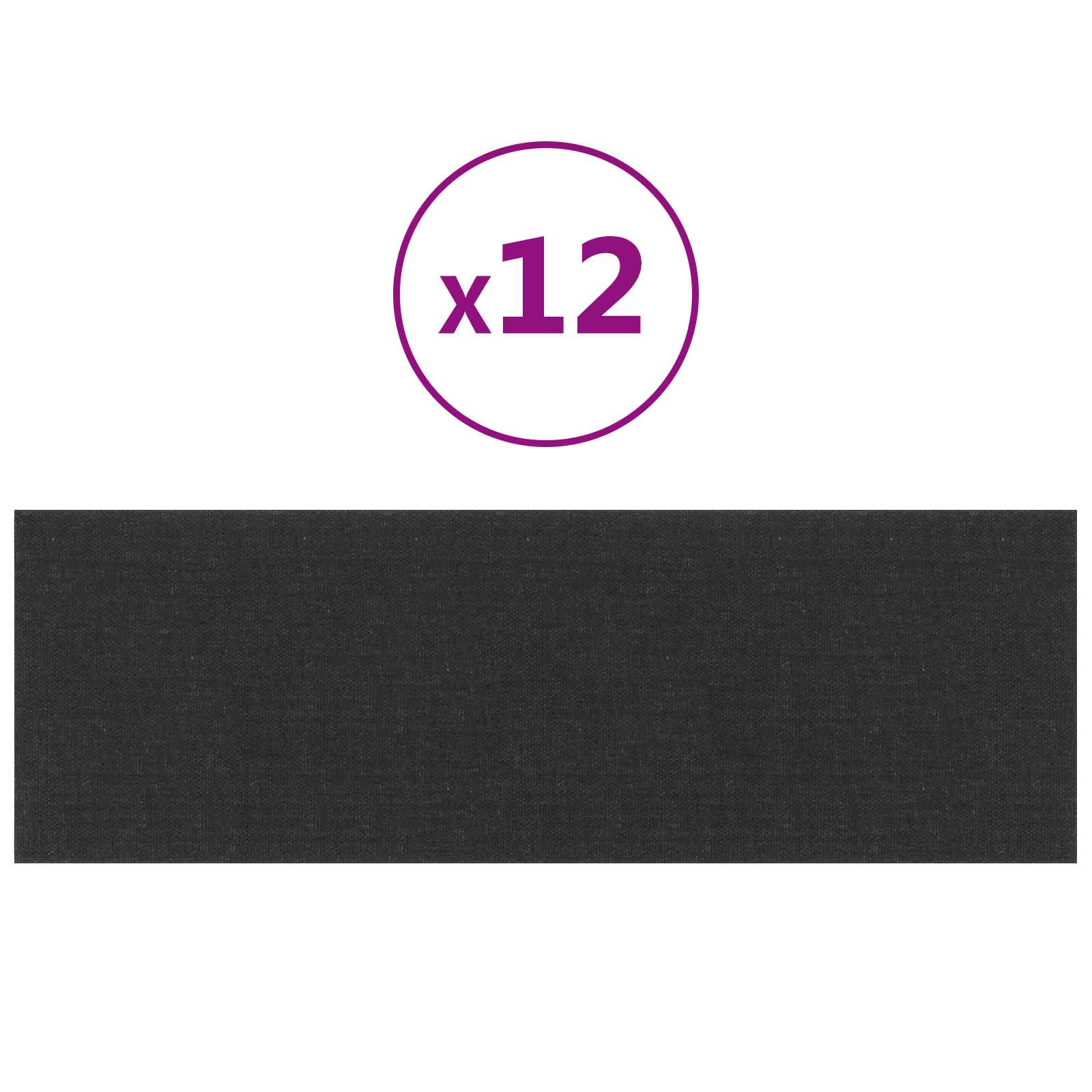 Wandhoofdbord 12 pcs Zwart 90 x 30 cm Stof is nu te koop bij PeponiXL, paradijselijk wonen!