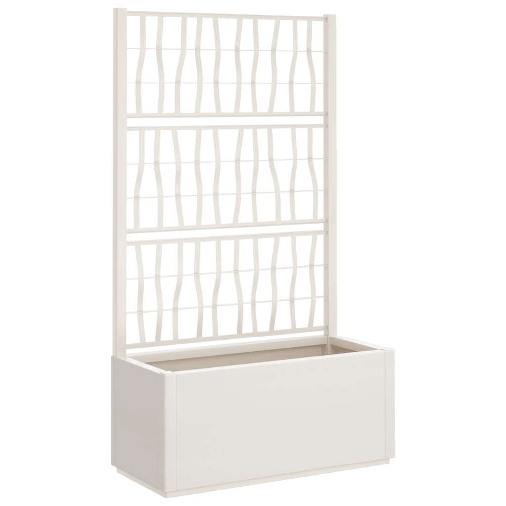 Plantenbak met latwerk 80x36x140 cm polypropeen wit is nu te koop bij PeponiXL, paradijselijk wonen!