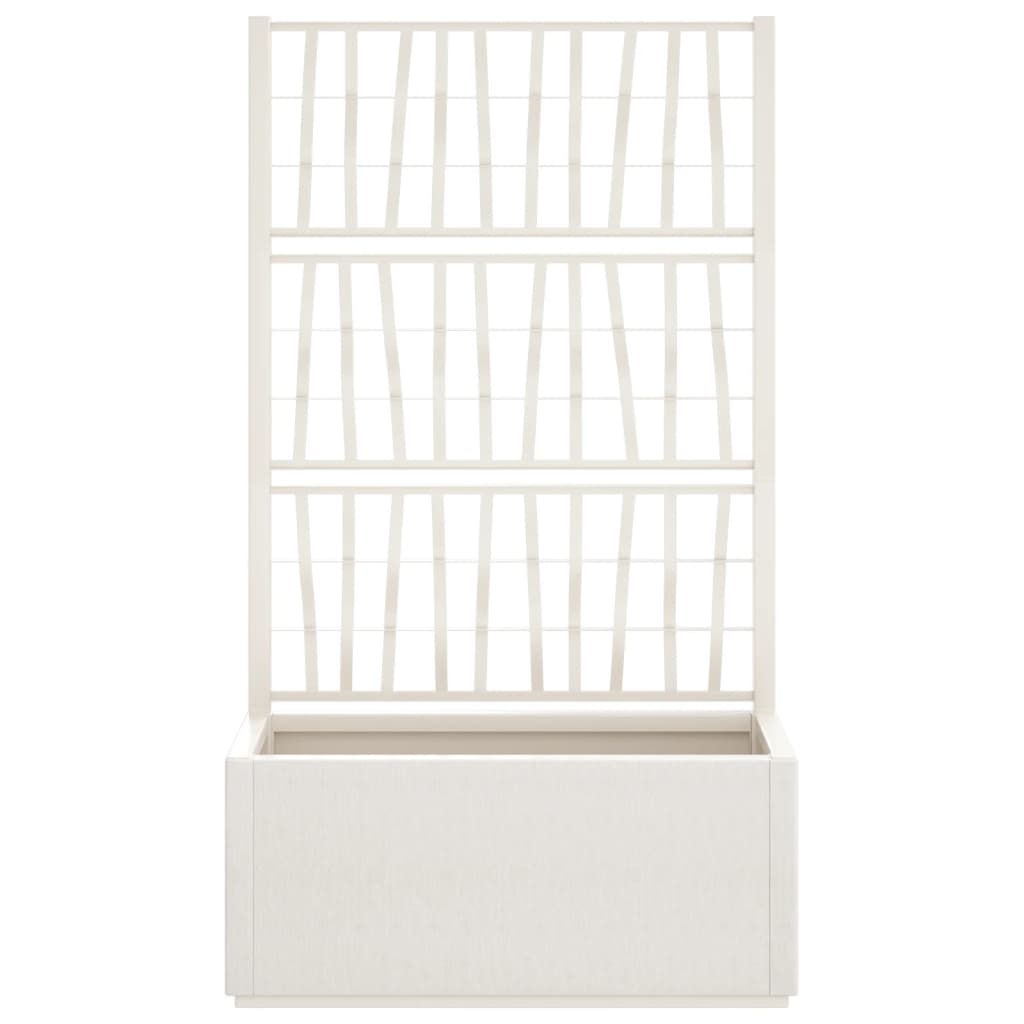 Plantenbak met latwerk 80x36x140 cm polypropeen wit is nu te koop bij PeponiXL, paradijselijk wonen!