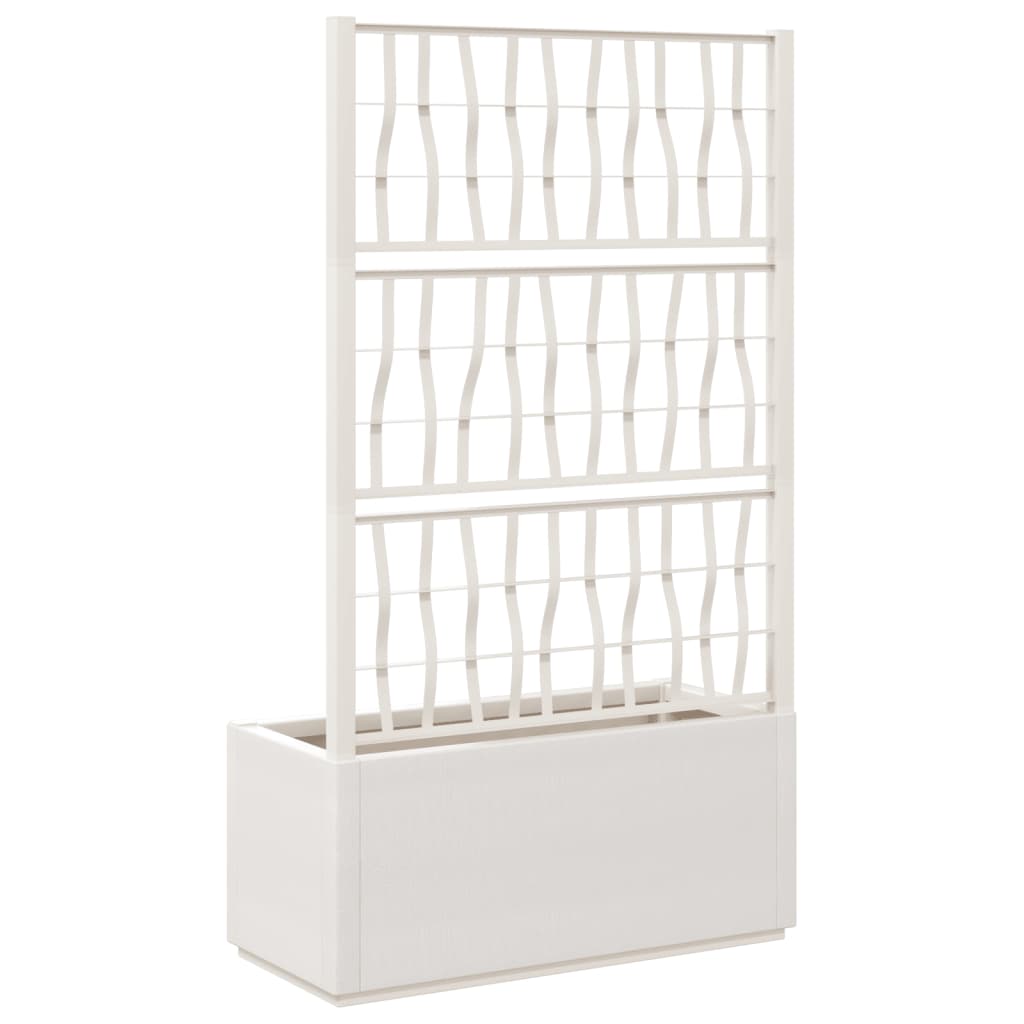 Plantenbak met latwerk 80x36x140 cm polypropeen wit is nu te koop bij PeponiXL, paradijselijk wonen!