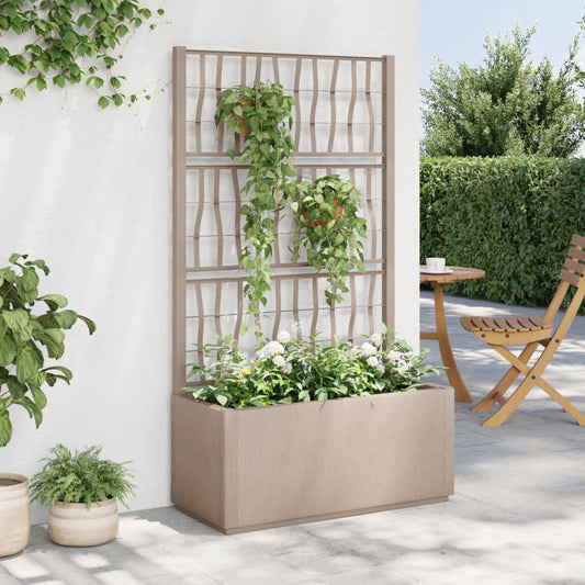 Plantenbak met latwerk 80x36x140 cm polypropeen lichtbruin is nu te koop bij PeponiXL, paradijselijk wonen!