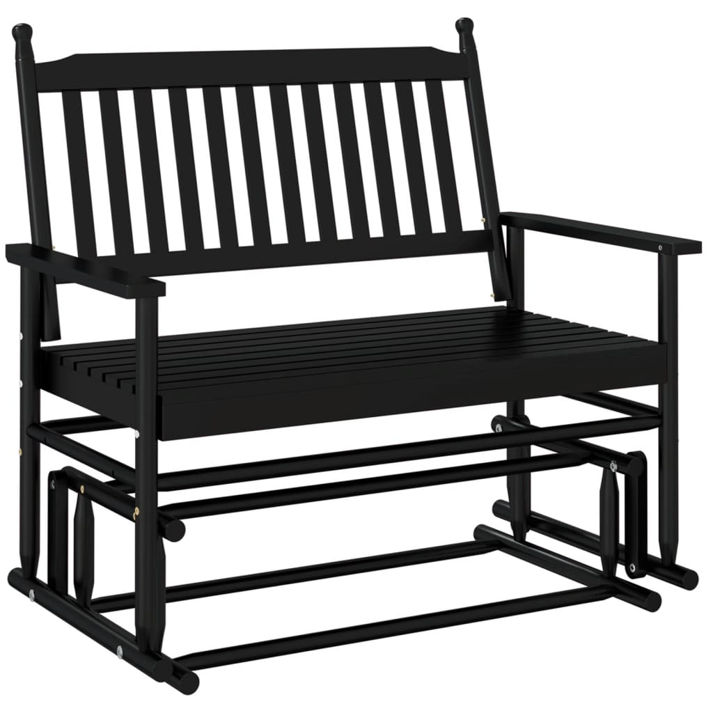Schuifbankje 118x70x104,5 cm massief populierenhout zwart is nu te koop bij PeponiXL, paradijselijk wonen!