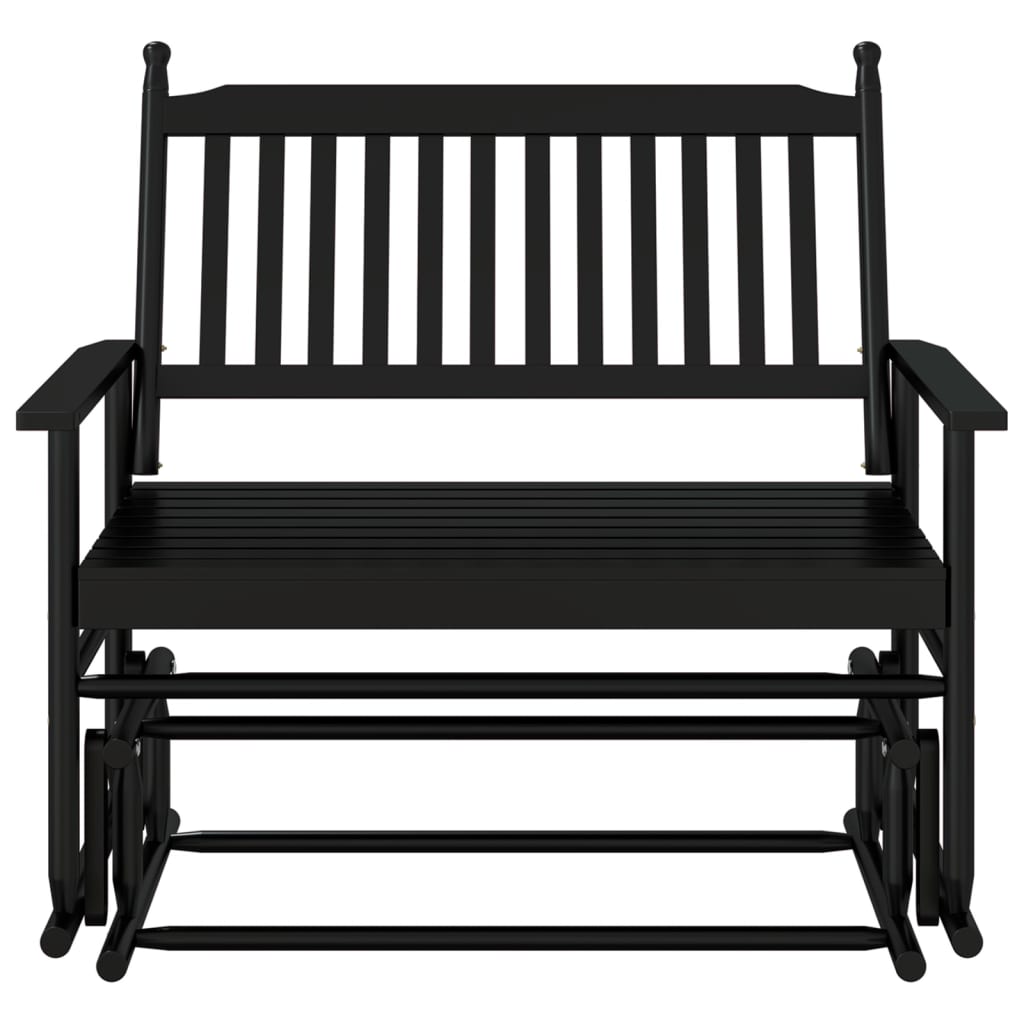 Schuifbankje 118x70x104,5 cm massief populierenhout zwart is nu te koop bij PeponiXL, paradijselijk wonen!