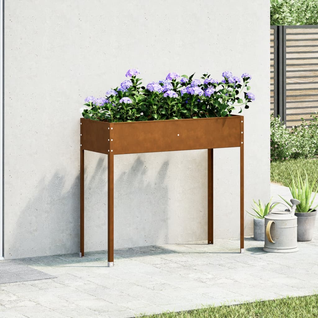 Plantenbak 100,5x40,5x90 cm weervast staal is nu te koop bij PeponiXL, paradijselijk wonen!