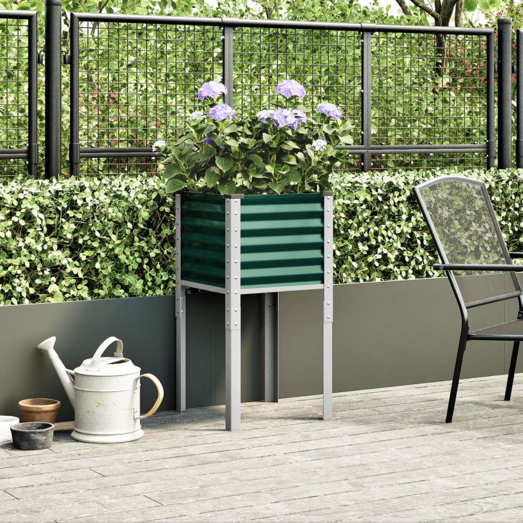 Plantenbak Groen 45x45x88 cm Staal is nu te koop bij PeponiXL, paradijselijk wonen!