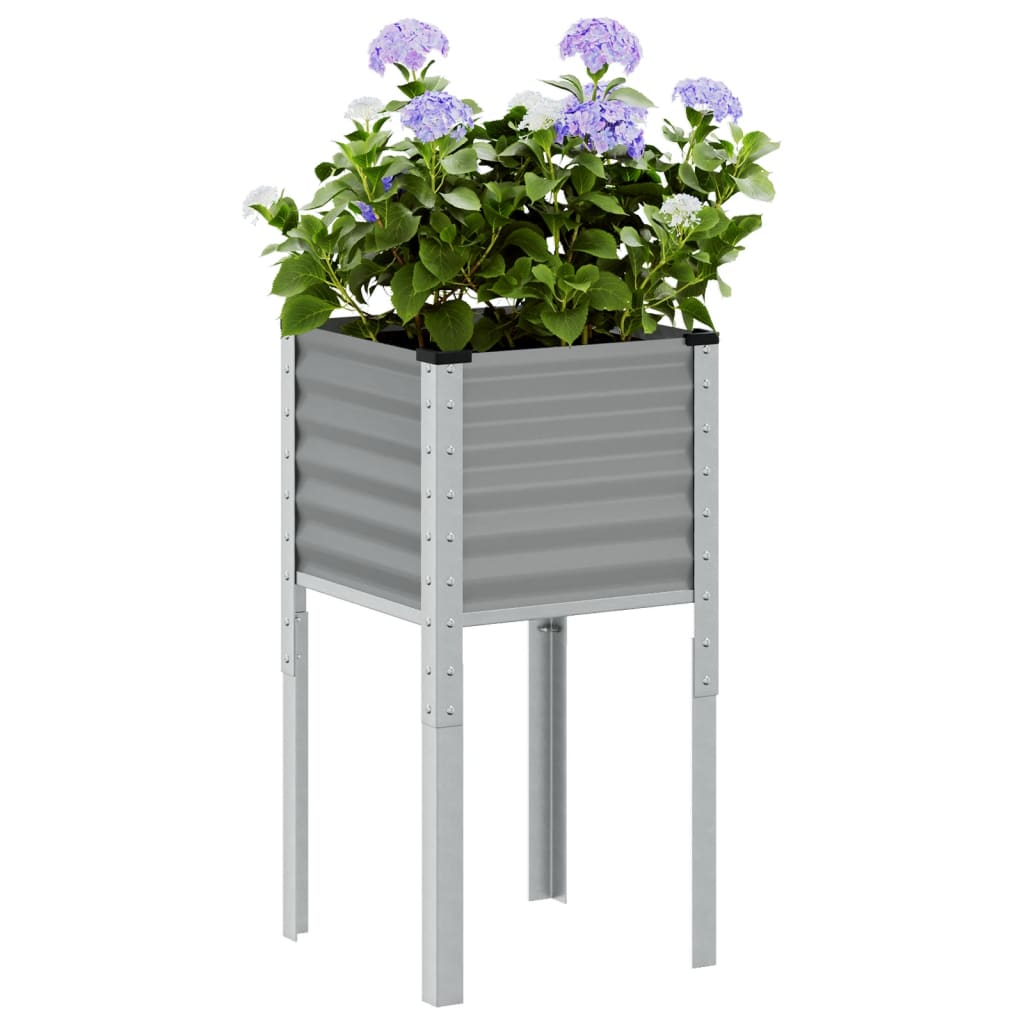 Plantenbak 45x45x88 cm staal grijs is nu te koop bij PeponiXL, paradijselijk wonen!