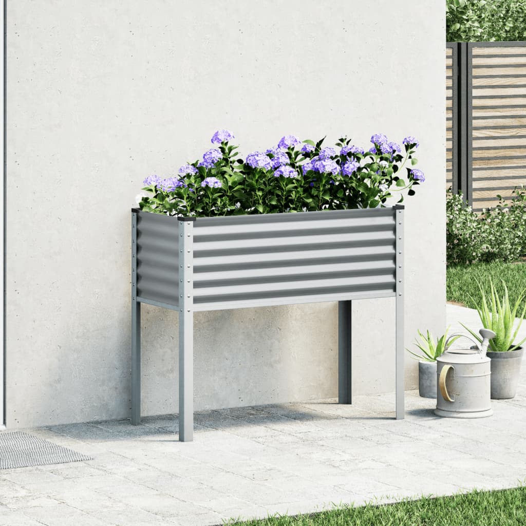 Plantenbak 100x45x90 cm staal grijs is nu te koop bij PeponiXL, paradijselijk wonen!