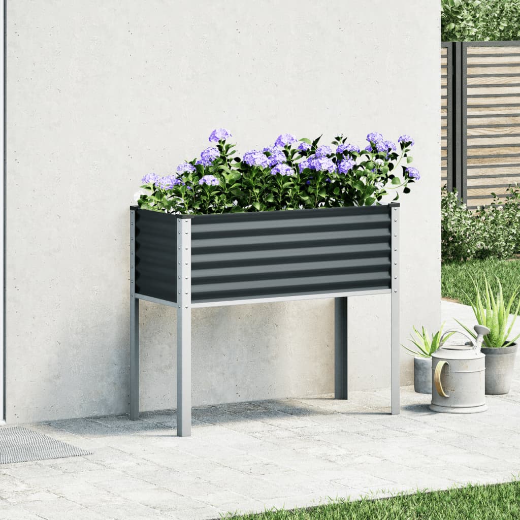 Plantenbak Antraciet 100x45x90 cm Staal is nu te koop bij PeponiXL, paradijselijk wonen!