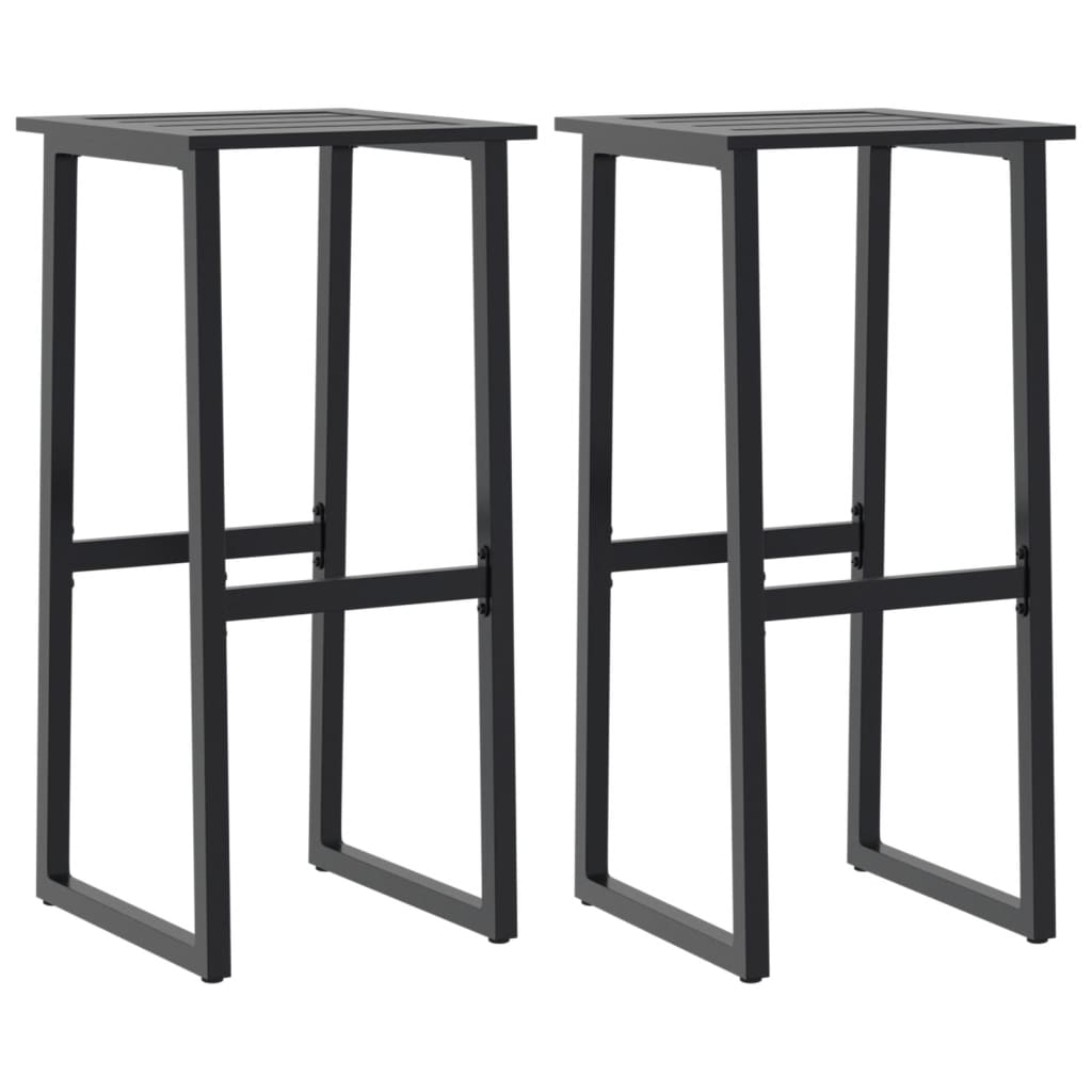 Barkrukken 2 st 38x38x80 cm gepoedercoat staal zwart is nu te koop bij PeponiXL, paradijselijk wonen!