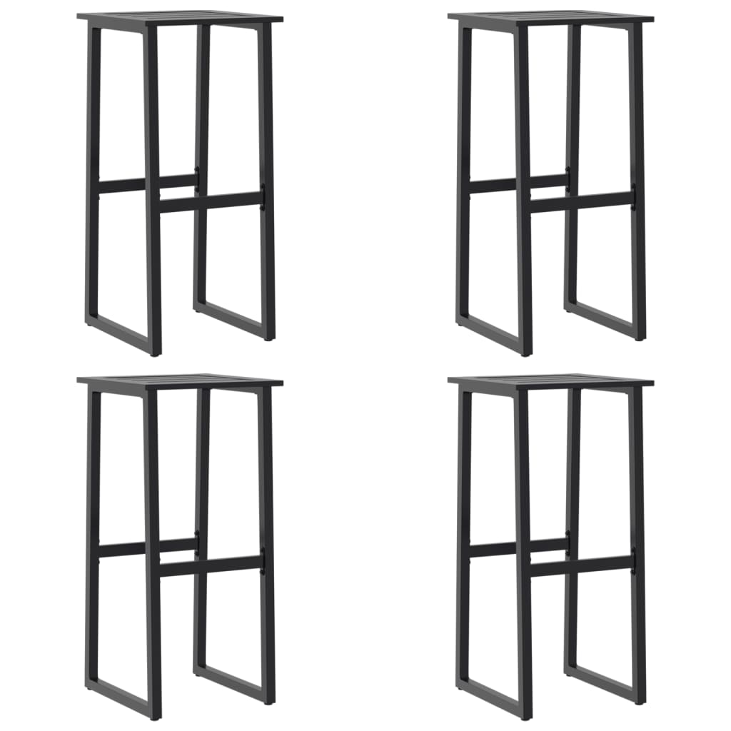 Barkrukken 4 st 38x38x80 cm gepoedercoat staal zwart is nu te koop bij PeponiXL, paradijselijk wonen!