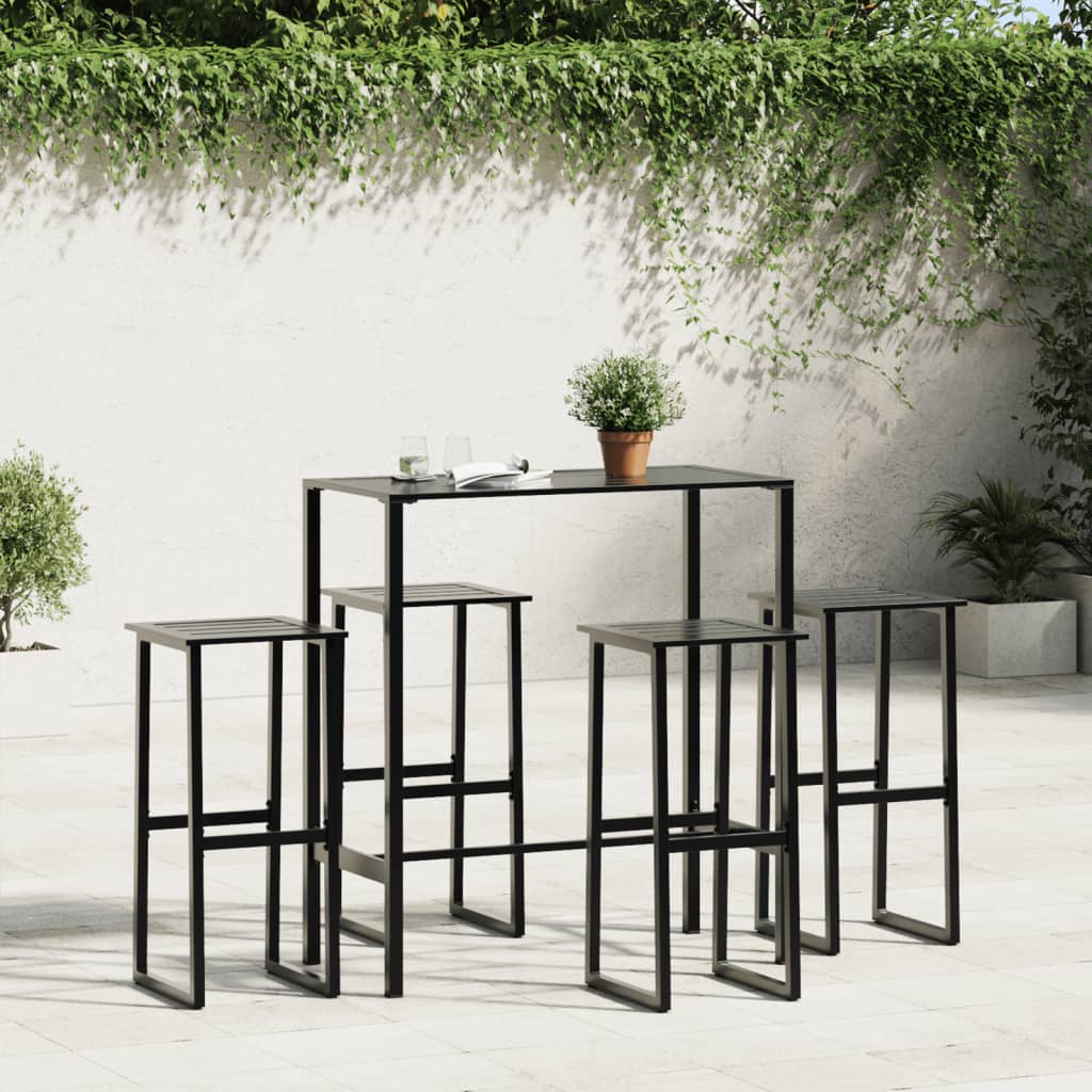 Barkrukken 4 st 38x38x80 cm gepoedercoat staal zwart is nu te koop bij PeponiXL, paradijselijk wonen!