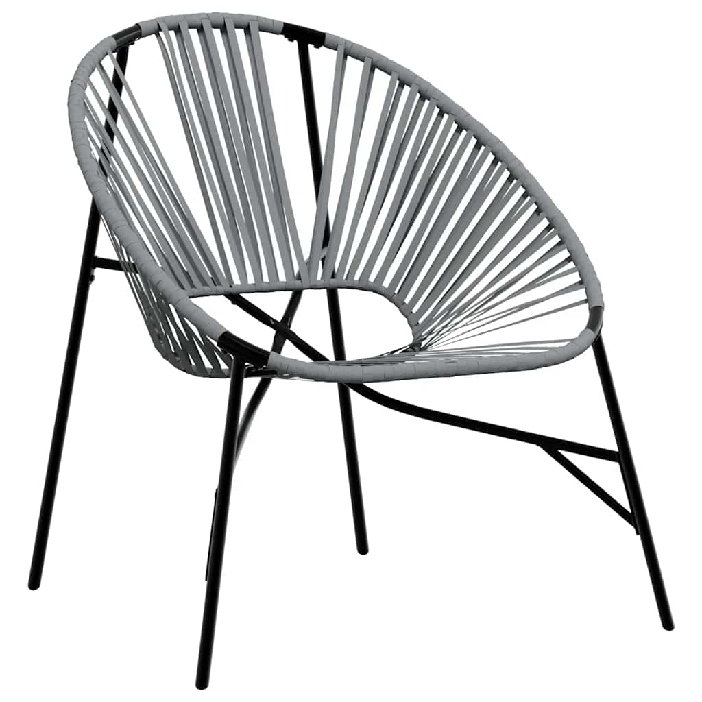Tuinstoel Egg poly rattan zwart en lichtgrijs is nu te koop bij PeponiXL, paradijselijk wonen!