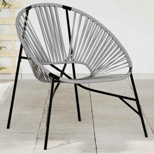 Tuinstoel Egg poly rattan zwart en lichtgrijs is nu te koop bij PeponiXL, paradijselijk wonen!
