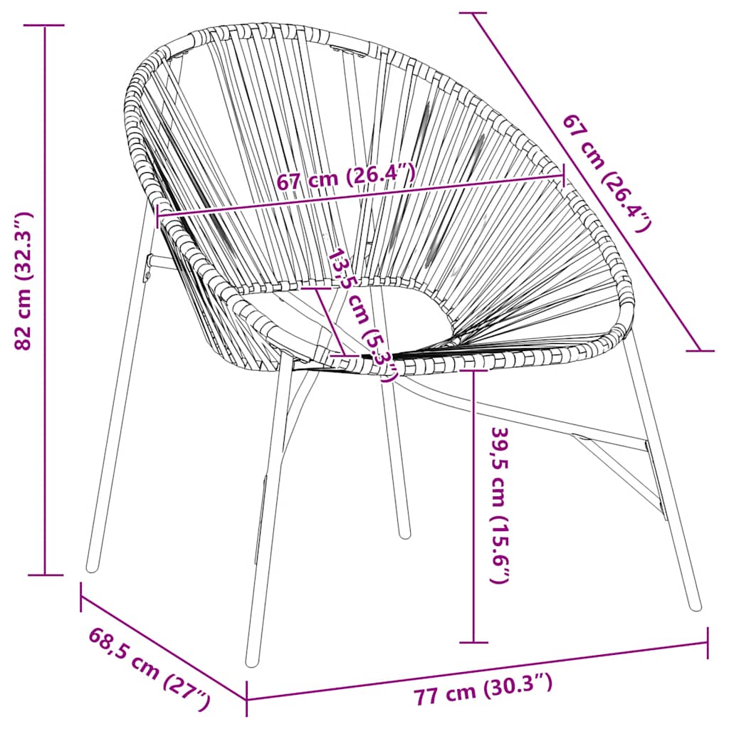 Set tuinstoelen 3-delig poly rattan zwart is nu te koop bij PeponiXL, paradijselijk wonen!