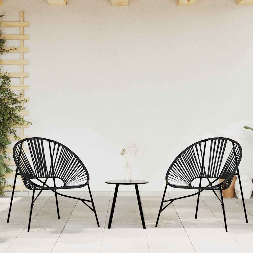 Set tuinstoelen 3-delig poly rattan zwart is nu te koop bij PeponiXL, paradijselijk wonen!
