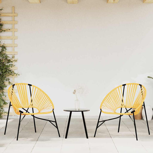 Set tuinstoelen 3-delig poly rattan zwart en geel is nu te koop bij PeponiXL, paradijselijk wonen!
