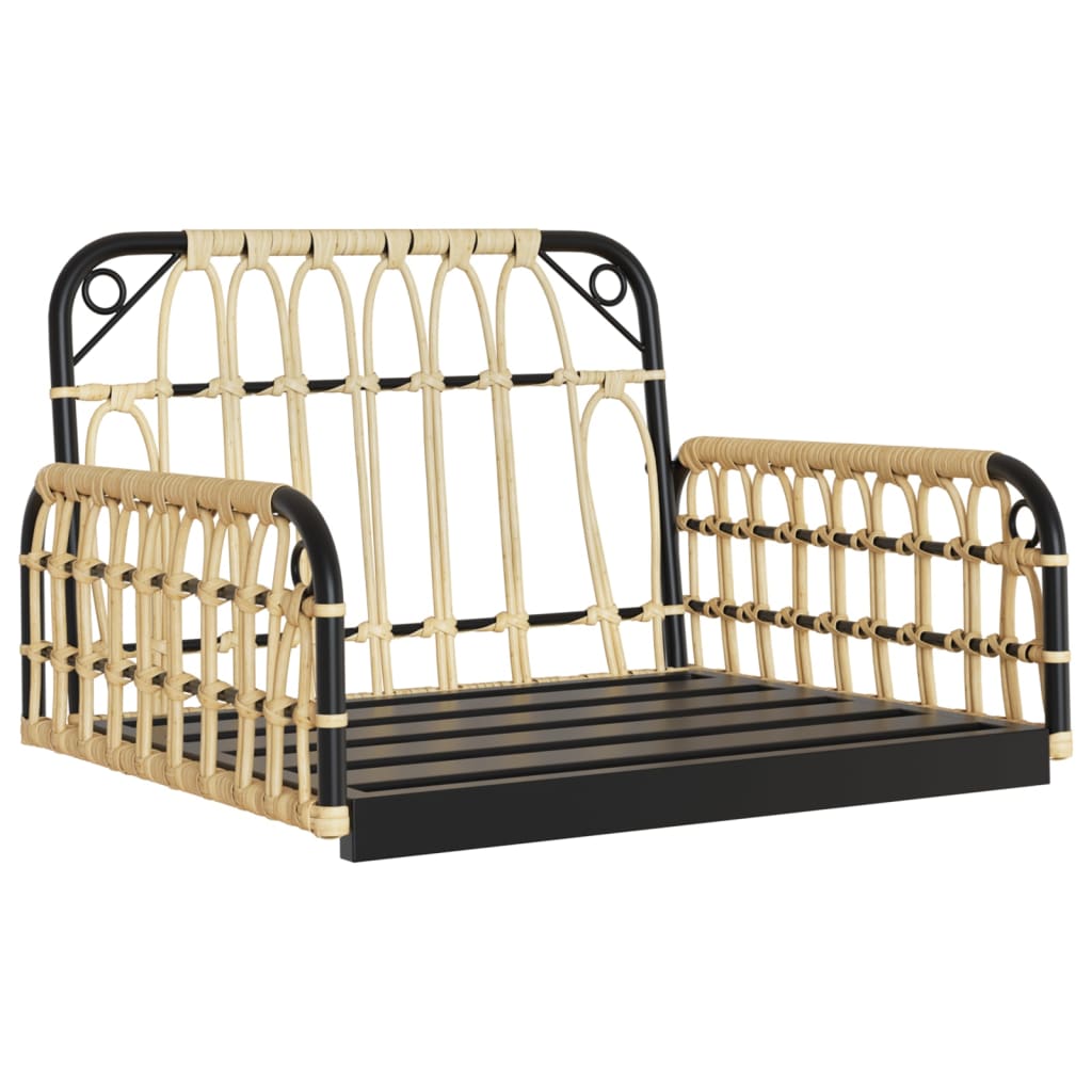 Schommelstoel met kussens 63x58x39 cm poly rattan en staal is nu te koop bij PeponiXL, paradijselijk wonen!