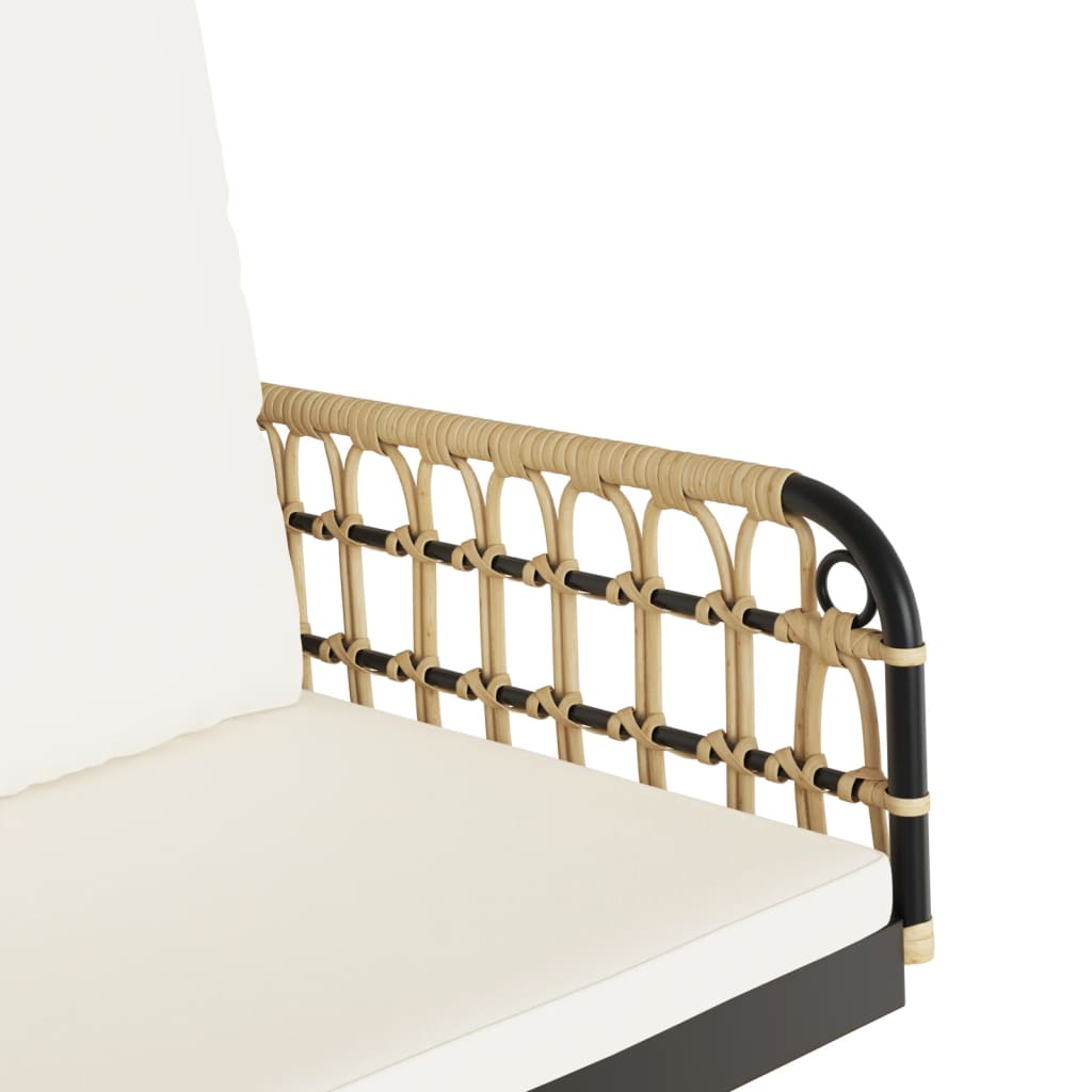 Schommelstoel met kussens 63x58x39 cm poly rattan en staal is nu te koop bij PeponiXL, paradijselijk wonen!