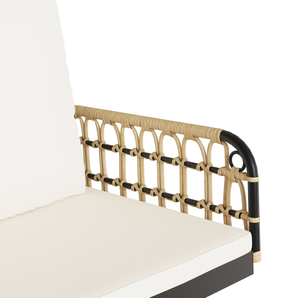Schommelbank met kussens 105x58x38 cm poly rattan en staal is nu te koop bij PeponiXL, paradijselijk wonen!