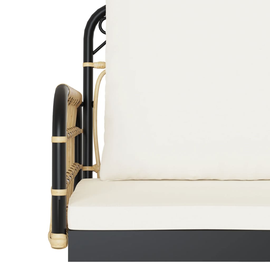 Schommelbank met kussens 105x58x38 cm poly rattan en staal is nu te koop bij PeponiXL, paradijselijk wonen!