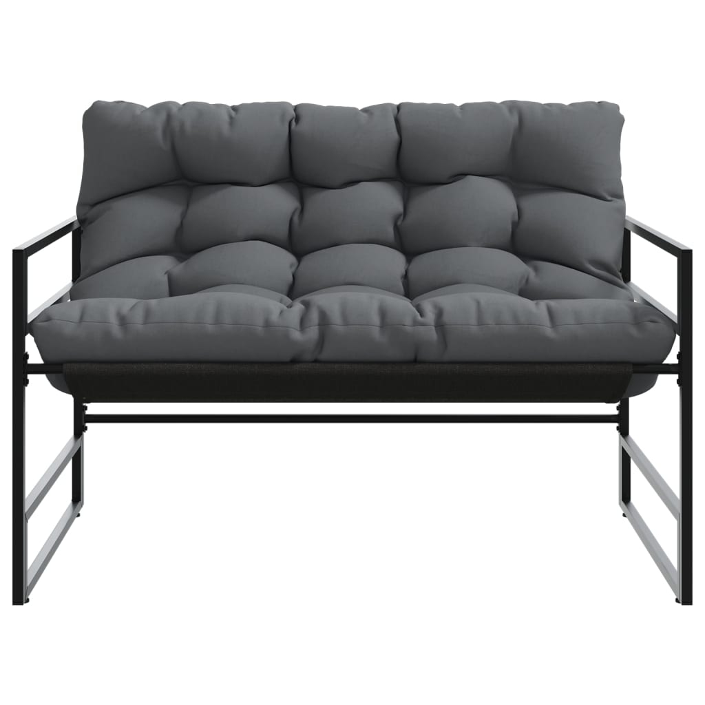 Tuinbank met kussen 113 cm staal antracietkleurig is nu te koop bij PeponiXL, paradijselijk wonen!