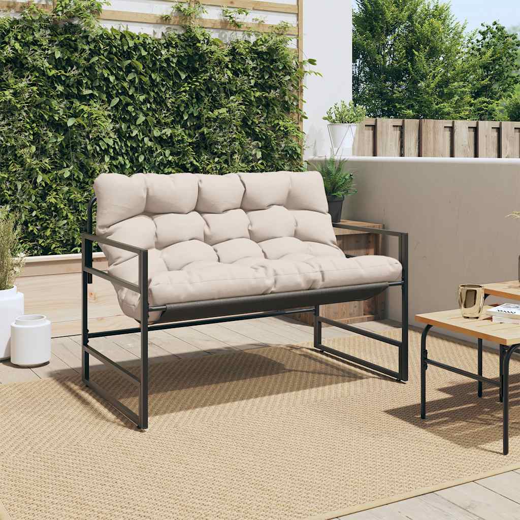 Tuinbank met kussen 113 m staal taupe is nu te koop bij PeponiXL, paradijselijk wonen!