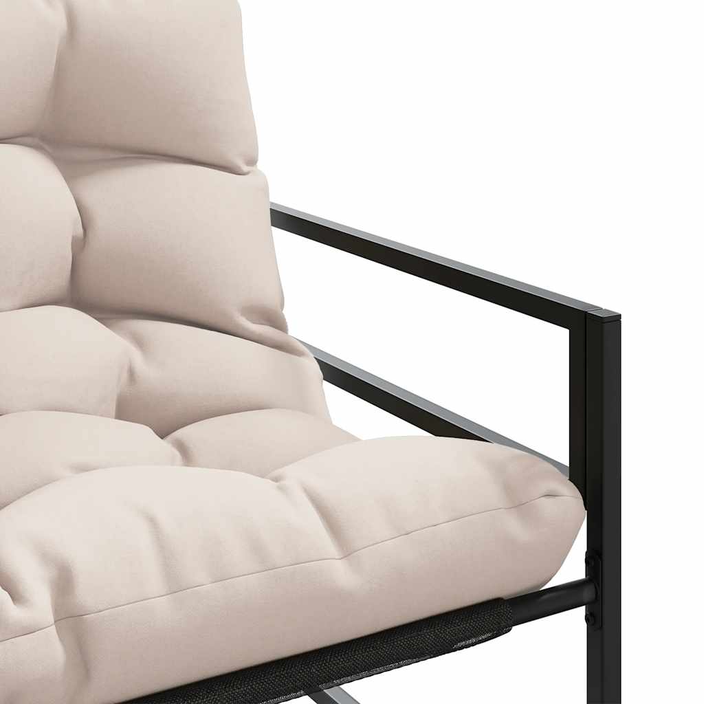 Tuinbank met kussen 113 m staal taupe is nu te koop bij PeponiXL, paradijselijk wonen!